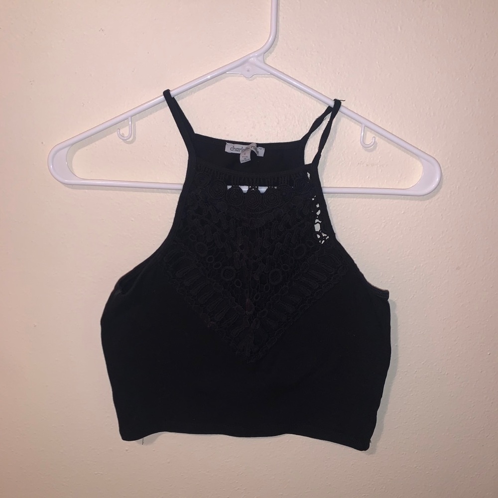 Cropped halter tank top